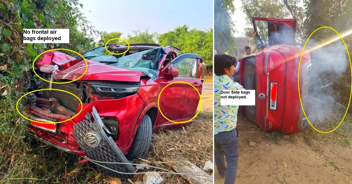 mg hector crash airbags fail to deploy hindi