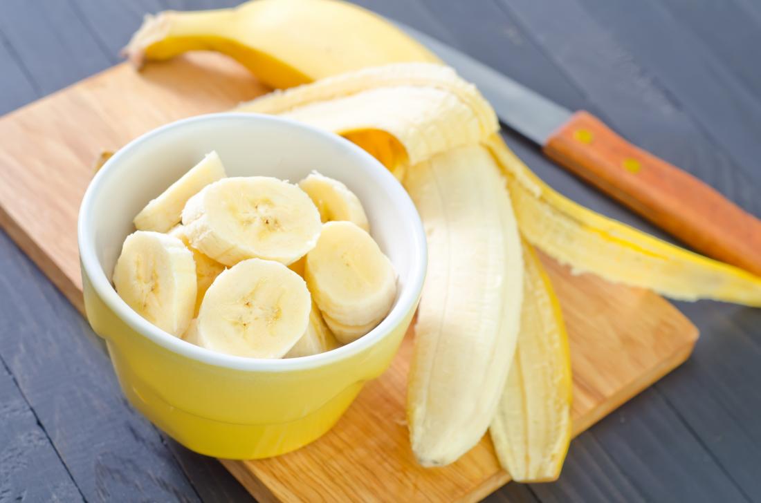 bananas chopped up in a bowl
